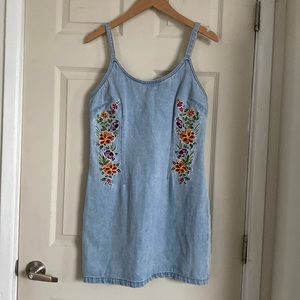 Vintage blue denim bodycon dress